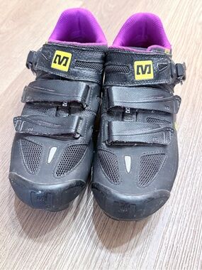 Mavic Size 9 Women's Tourmaline Cycling Road Shoes Black Purple Accent 643001